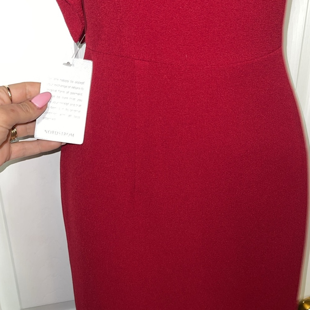 Dress the Population Elegant One-Shoulder Red Dress - Picture 3 of 5